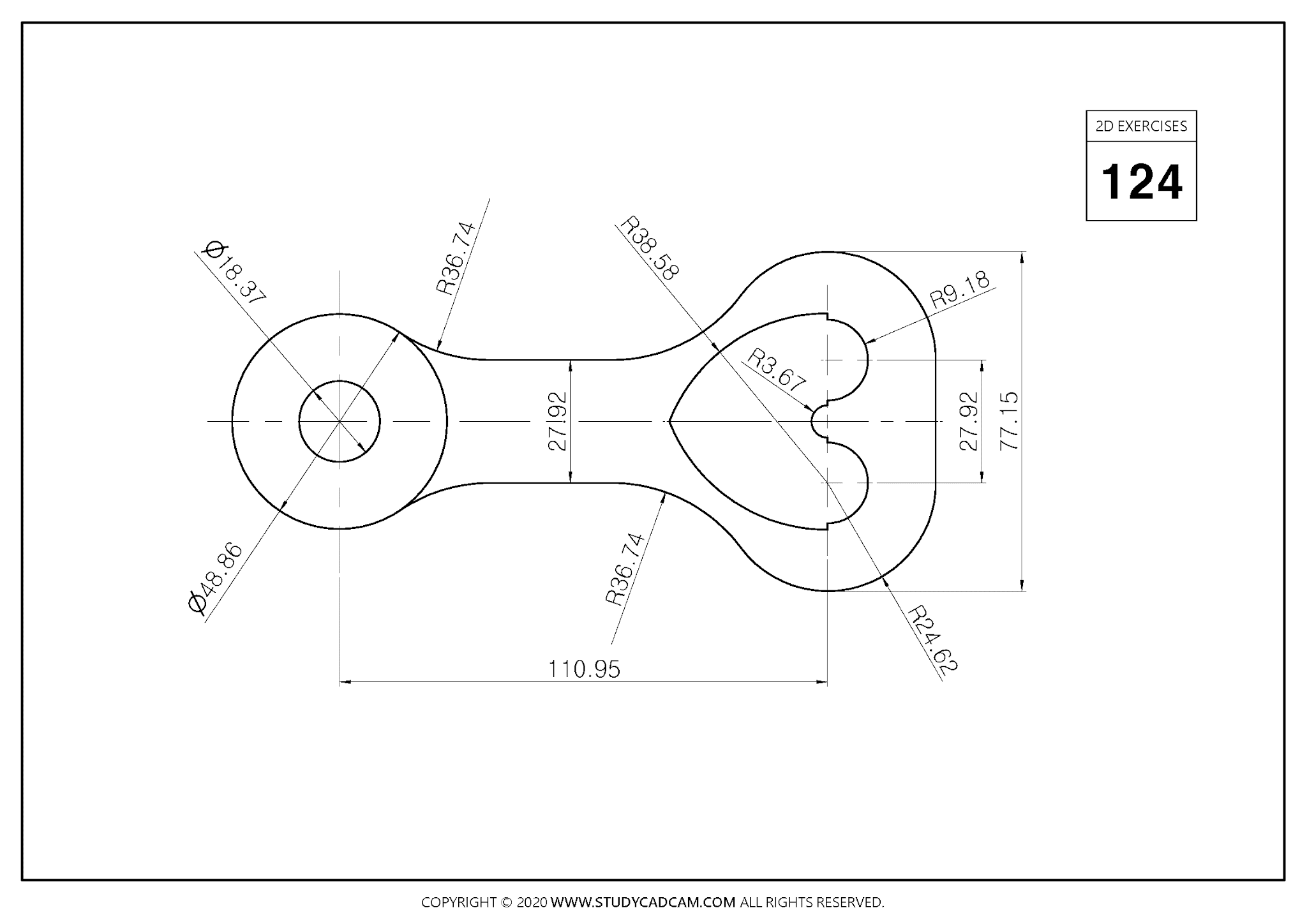 2D CAD EXERCISES 124 - STUDYCADCAM 2D CAD EXERCISES 124 - STUDYCADCAM